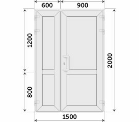 Пластиковая штульповая глухая дверь 1500x2000