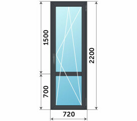 Балконная дверь с глухим низом без порога 720x2200