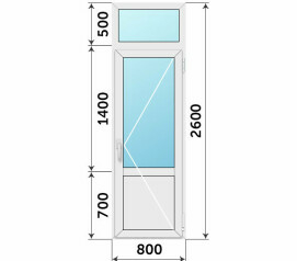 Пластиковая дверь 800x2600