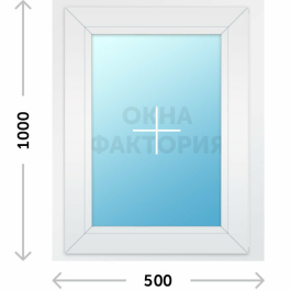 Пластиковое окно KBE 500х1000 глухое