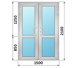 Двухстворчатая дверь остекленная Realit 1500x2100
