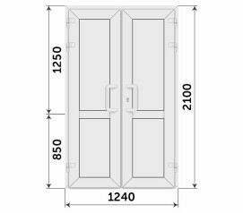 Пластиковая штульповая глухая дверь 1240x2100