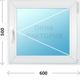 Пластиковое окно Montblanc 600х500 открывающееся