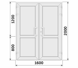 Двухстворчатая глухая дверь 1600x2000