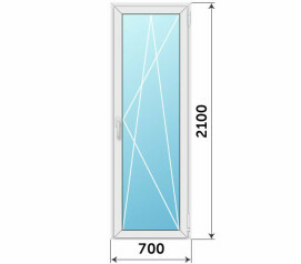 Пластиковая стеклянная дверь балконная 700x2100