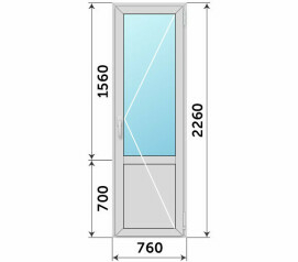 Алюминиевая балконная дверь Века 760x2260