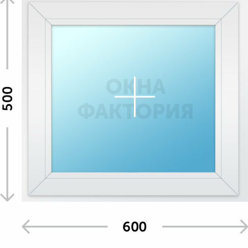 Пластиковое окно Рехау 600х500 глухое