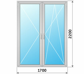 Штульповая балконная дверь в пол из алюминия 1700x2200