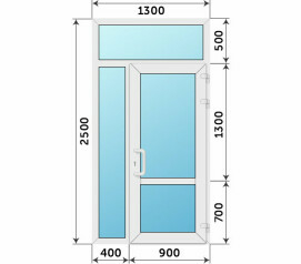 Теплая пластиковая входная группа для школы 1300x2500