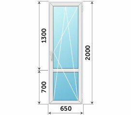 Дверь с импостом на балкон 650x2000