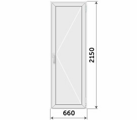 Пластиковая глухая балконная дверь 660x2150