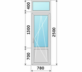 Алюминиевая с глухим низом 780x2500