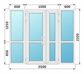 Теплая входная группа из ПВХ 2500x2100