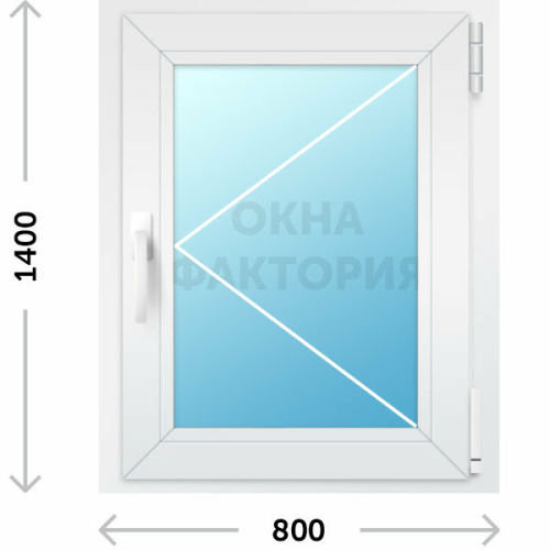 Пластиковое окно KBE 800х1400 открывающееся