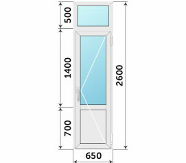 Дверь с глухим низом 650x2600