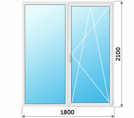 Пластиковый балконный блок в пол 1800x2100