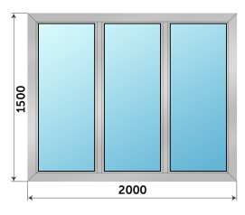 Пластиковое окно 2000x1500