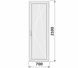 Глухая балконная дверь 700x2100