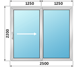 Полуторная дверь остекленная AGS 2500x2200