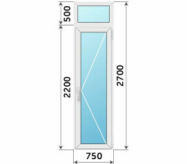 Балконная дверь 750x2700