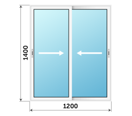 Алюминиевое окно 1200x1400