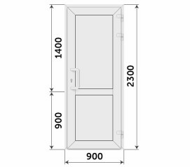 Пластиковая одностворчатая глухая дверь KBE 900x2300