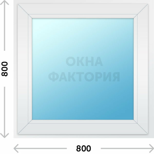 Пластиковое окно Рехау 800х800 глухое