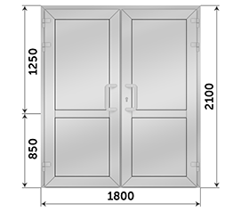 Двухстворчатая дверь глухая AGS 1800x2100
