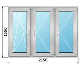 Пластиковое окно 2150x1550