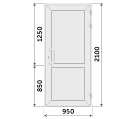 Пластиковая одностворчатая глухая дверь KBE 950x2100