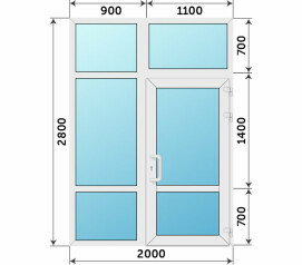 Теплая пластиковая входная группа в школу 2000x2800
