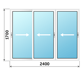 Остекление балкона Realit 2400x1700