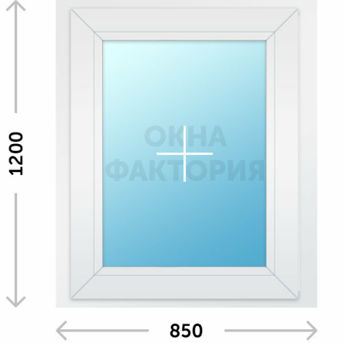 Пластиковое окно Veka 850х1200 глухое