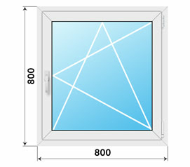 Поворотно-откидное окно Алюмил 800x800