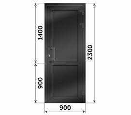Пластиковая глухая дверь 900x2300