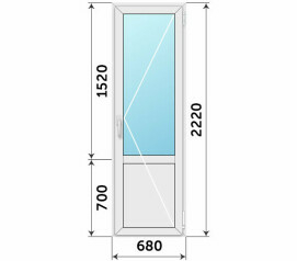 Пластиковая балконная дверь Века 680x2220