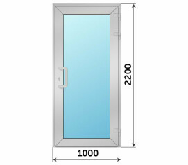 Одностворчатая стеклянная дверь Rehau из алюминия 1000x2200