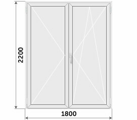 Штульповая пластиковая глухая дверь балконная 1800x2200