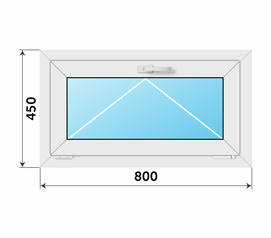 Пластиковое окно Alumil откидное 800x450