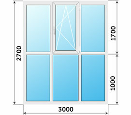Теплое окно для утепления балкона 2200x2700