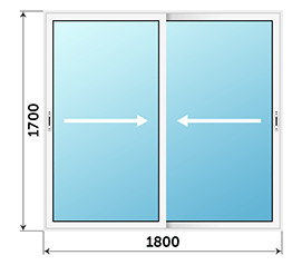 Двухстворчатое окно Realit 1800x1700