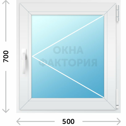 Пластиковое окно KBE 500х700 открывающееся