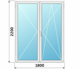 Штульповая пластиковая дверь 1800x2200