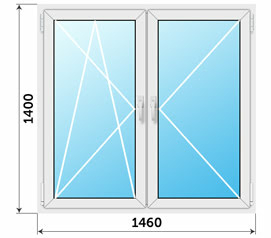 Пластиковое окно Реалит 1460x1400