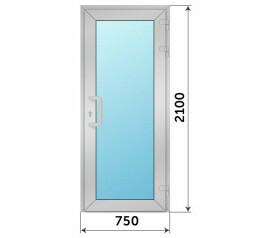 Одностворчатая стеклянная дверь Rehau 750x2100