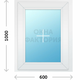 Пластиковое окно KBE 600х1000 глухое