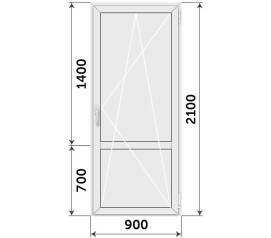 Дверь на балкон ПВХ глухая 900x2100