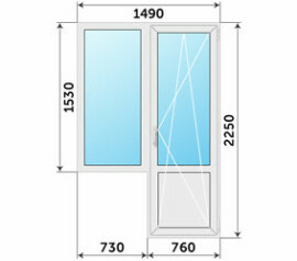 Остекление Rehau 1490x2250