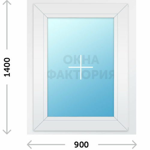 Пластиковое окно KBE 900х1400 глухое