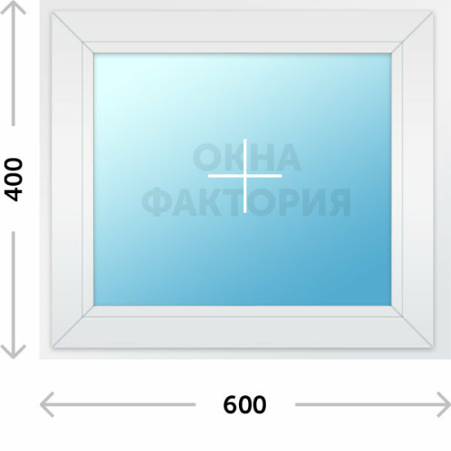 Пластиковое окно KBE 600х400 глухое